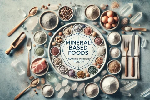 DALL·E 2024-11-11 21.53.20 - A cover image representing mineral-based foods. In the center, a clean, natural-looking table with various minerals, like crystals and powders, arrang